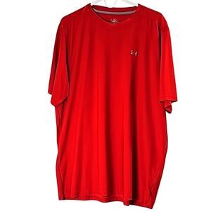Under Armour Heatgear Mens Sz XL  Red Short Sleeve Tee Shirt